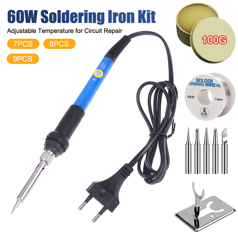 Diy Kit Elektronik - ชุดหัวแร้งบัดกรีไฟฟ้าปรับอุณหภูมิได้ 220V 60W พร้อมหัวแร้งสำหรับงาน DIY ซ่อมวงจร