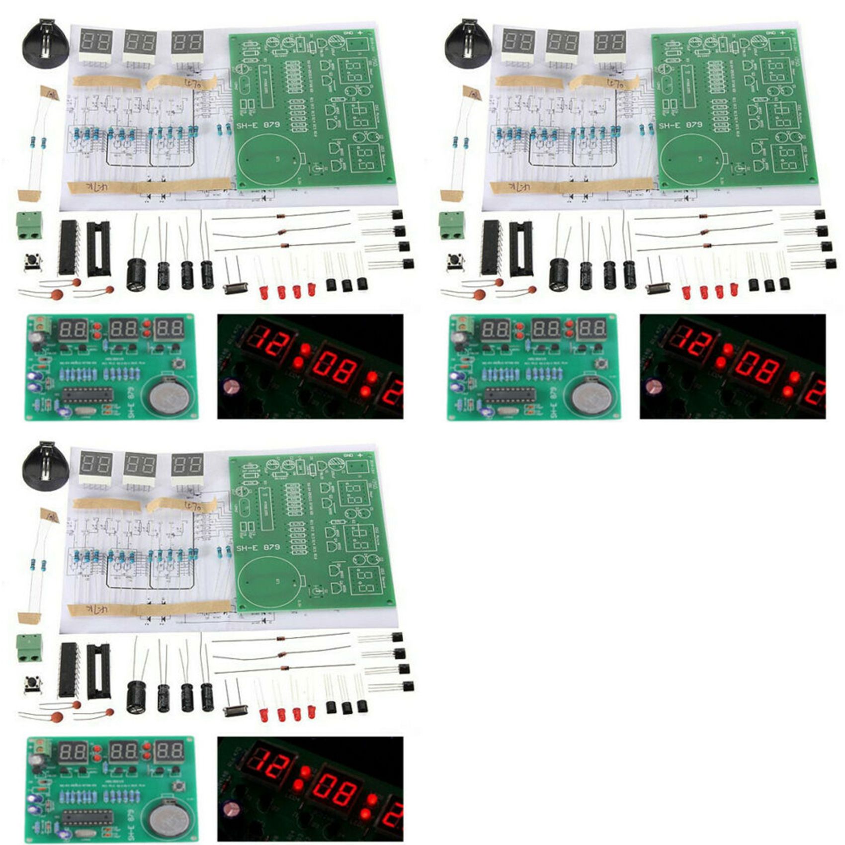 Diy Electronics Flux - T31C-3 ชุด AT89C2051 6 จอแสดงผล LED