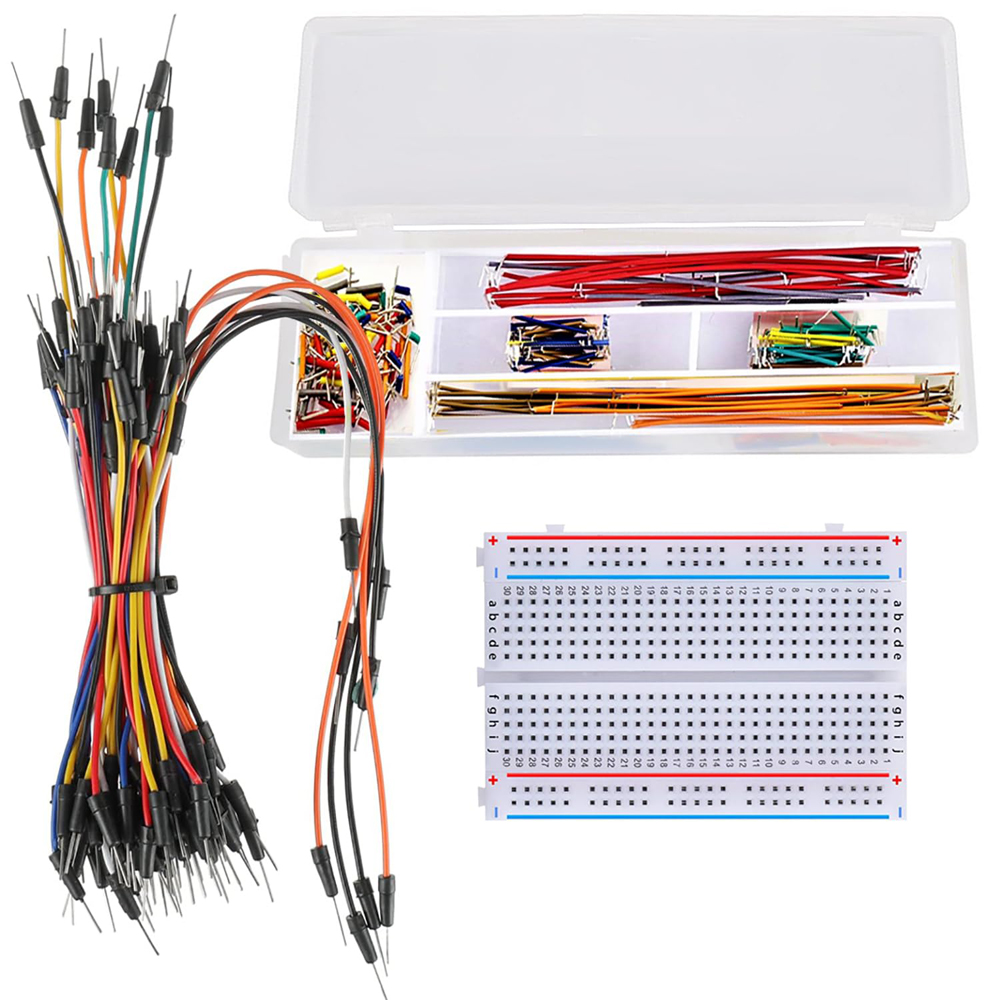 Breadboard Jumper Wire - ชุดสายจัมเปอร์ Breadboard พร้อมบอร์ดขนมปัง 400 จุด +