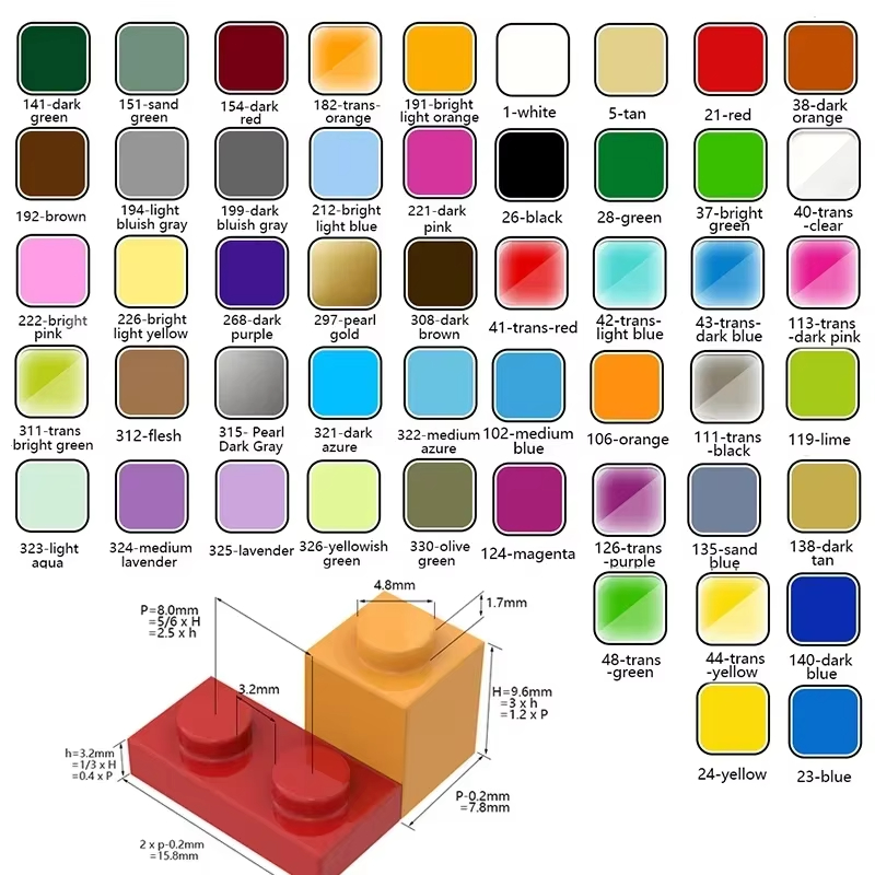 100PCS MOC 2420 แผ่น 2x2 Build - Diy Electronics Gift Ideas บทวิจารณ์และราคา