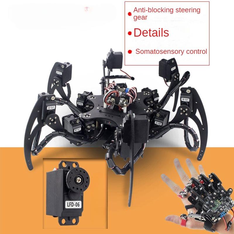 18 DOF อลูมิเนียม Hexapod Spid - Diy Kit Elektronik บทวิจารณ์และราคา