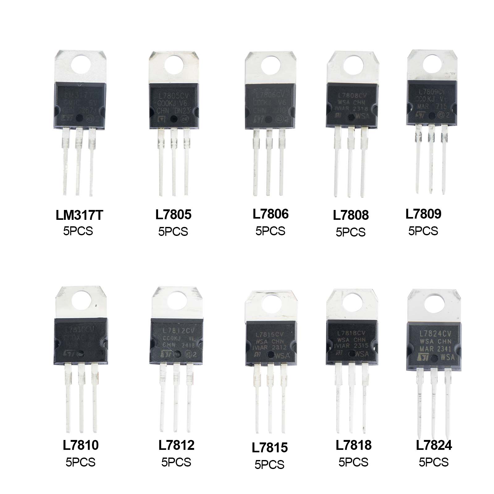 50ชิ้นชุดควบคุมแรงดันไฟฟ้า10ค่ - Mosfet Transistor Set บทวิจารณ์และราคา