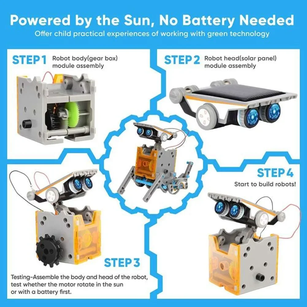 13 in 1 พลังงานแสงอาทิตย์หุ่นย - Diy Kit Elektronik บทวิจารณ์และราคา